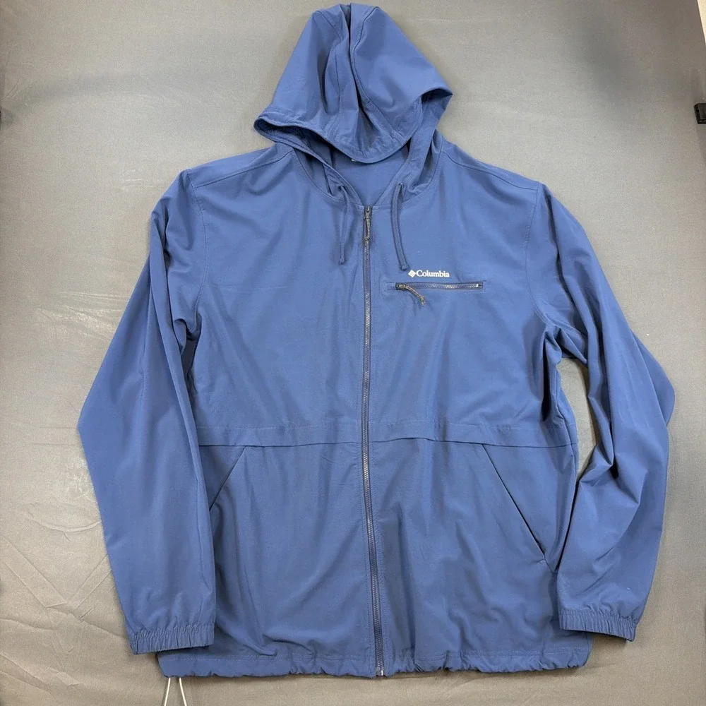 mens Columbia Omni-Shield Lookout Ridge Hoodie Jacket Blue Xxl